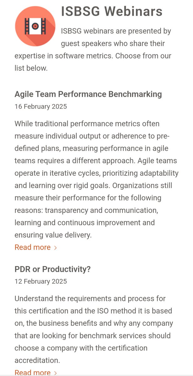 Did you miss the last <a href="/isbsg/">ISBSG</a> #webinars? Click here and enjoy:
isbsg.org/resources/