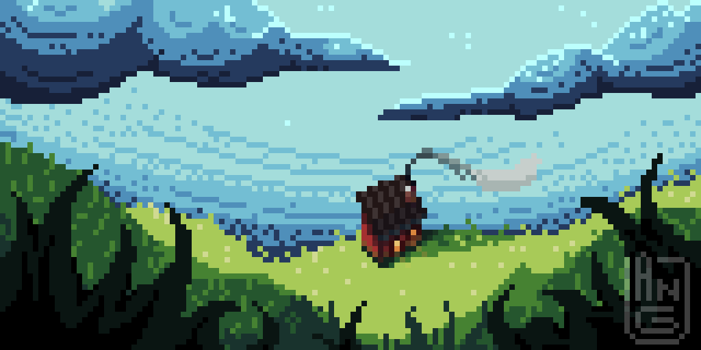 Hice un fondito en pixel art :P