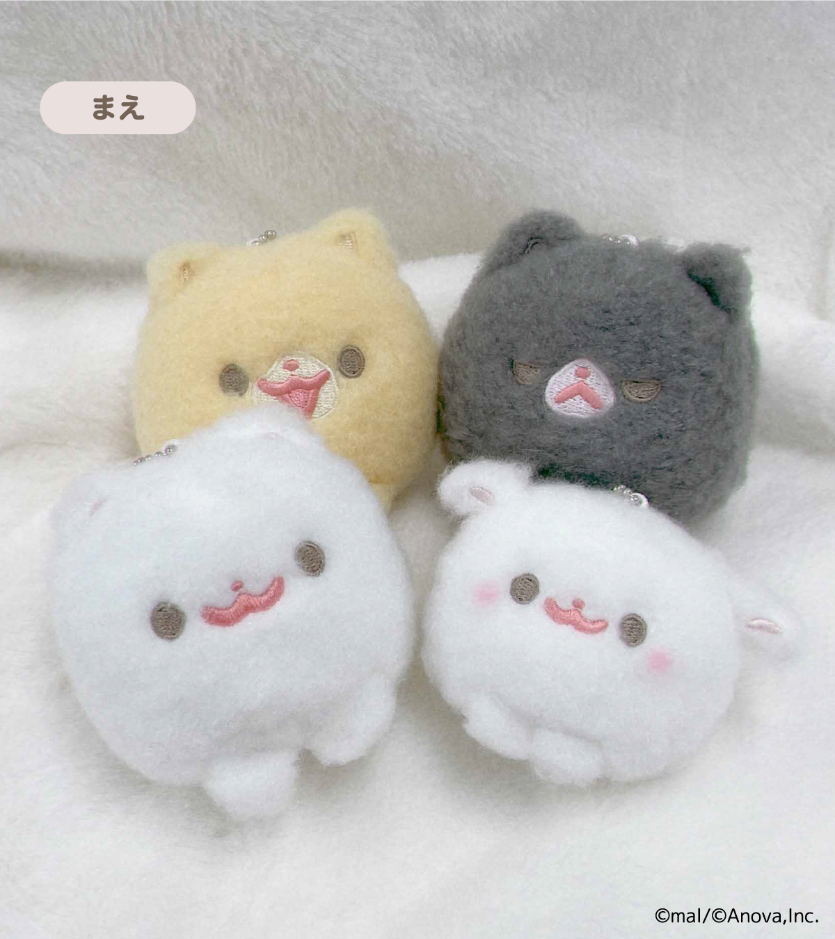 ポメラニアンもち まんまるマスコットキーチェーン　4種セット ポメラニアンもち キャラがおカードケース まんまる マスコット