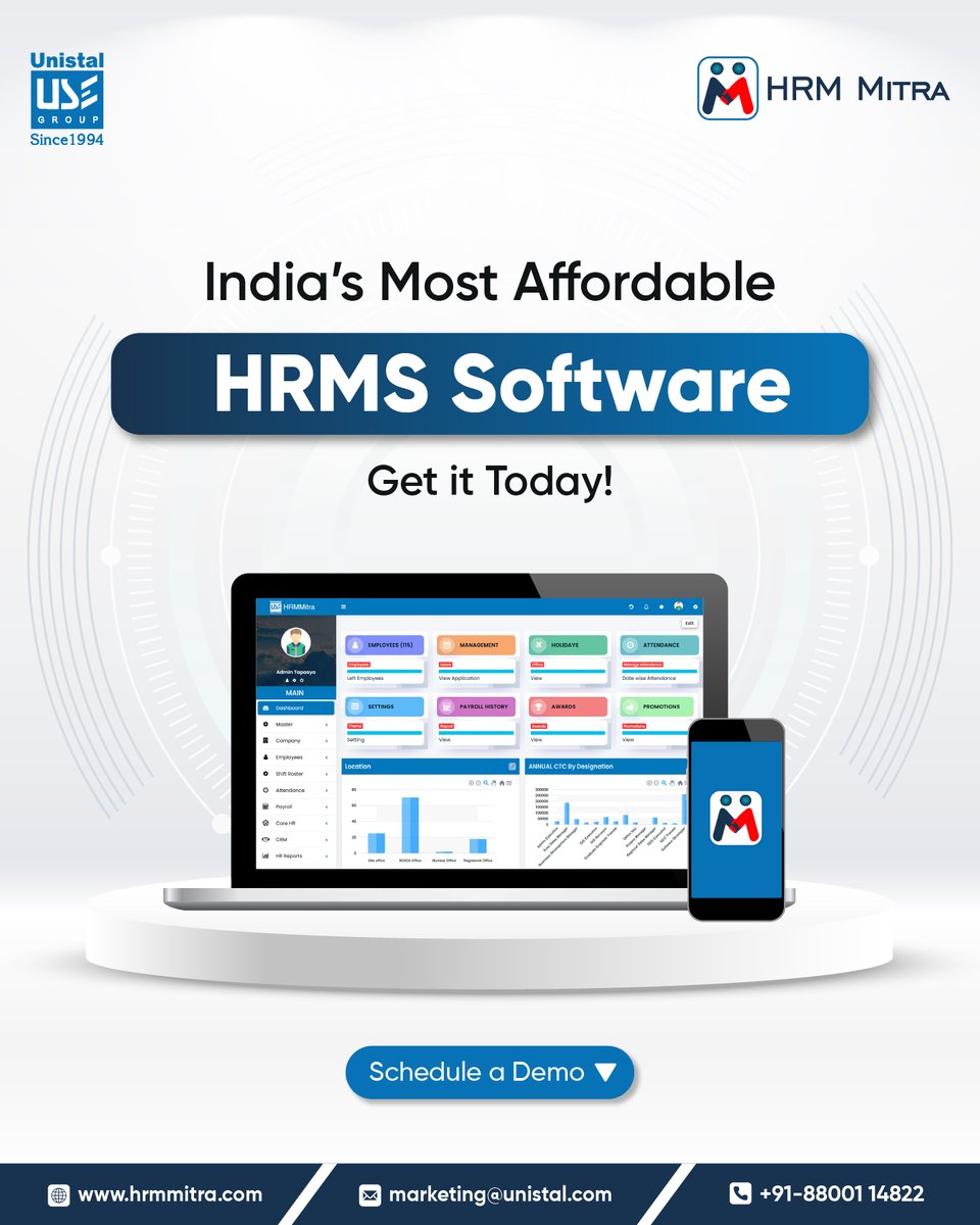 hrmmitra's tweet image. Yes, you heard it right. It&apos;s the most affordable HRMS software you will ever come across. Willing to learn more.

Schedule a demo:  calendly.com/unistal-websit…

#AffordableHRMS #HRSoftware #BestHRMSSoftware #HRManagementMadeEasy #HRTechSolutions #ScheduleYourDemo #HRMMitra