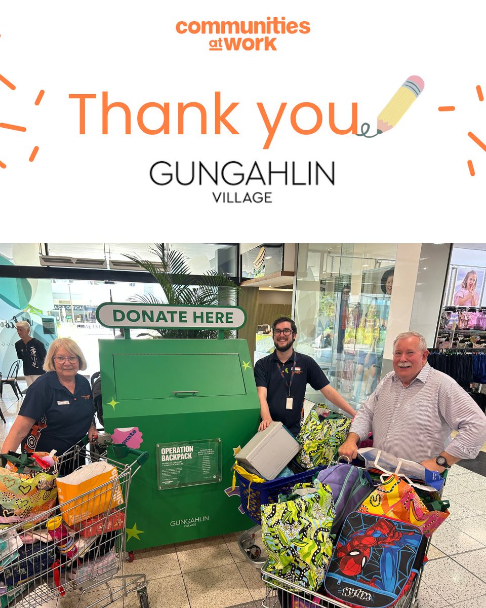 📚✨ Thanks to the generosity of Gungahlin Village and the local community, we’ve received an incredible donation of school supplies through Operation Backpack! 🎒✏️

#CommunitiesAtWork #OperationBackpack #BackToSchool #SupportingOurCommunity #GungahlinVillage