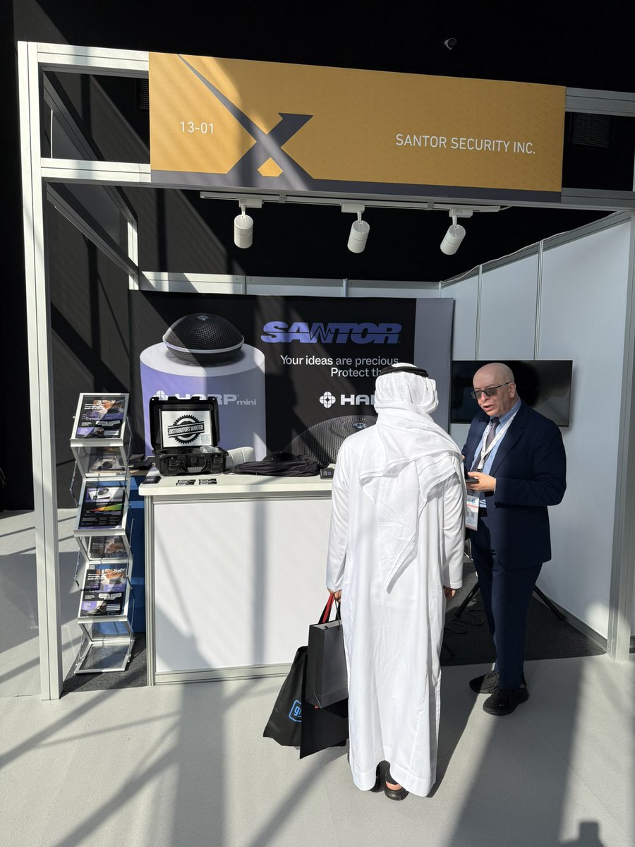 santor_security's tweet image. 🚨 Santor at IDEX 2025 – Live in Abu Dhabi! 🇦🇪

We’re showcasing our latest security solutions in action!

📍 Hall 13, Booth 001 – See how the HARP Speech Protector is redefining secure communication.

Don’t miss it!

#IDEX2025 #Santor #Security #Defense #Innovation