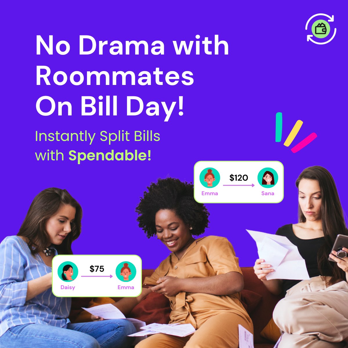 SpendableX's tweet photo. With Spendable, splitting expenses with your roommates has been easier now! Create group and split in seconds.

Download #Spendable and settle bills easily!

#BillSplitting #ExpenseSharing #ExpenseTracker #ExpenseTracker #SplitBills #BillSharing #Spendable #AtharvaSystem https://t.co/21dSJ0SCCt