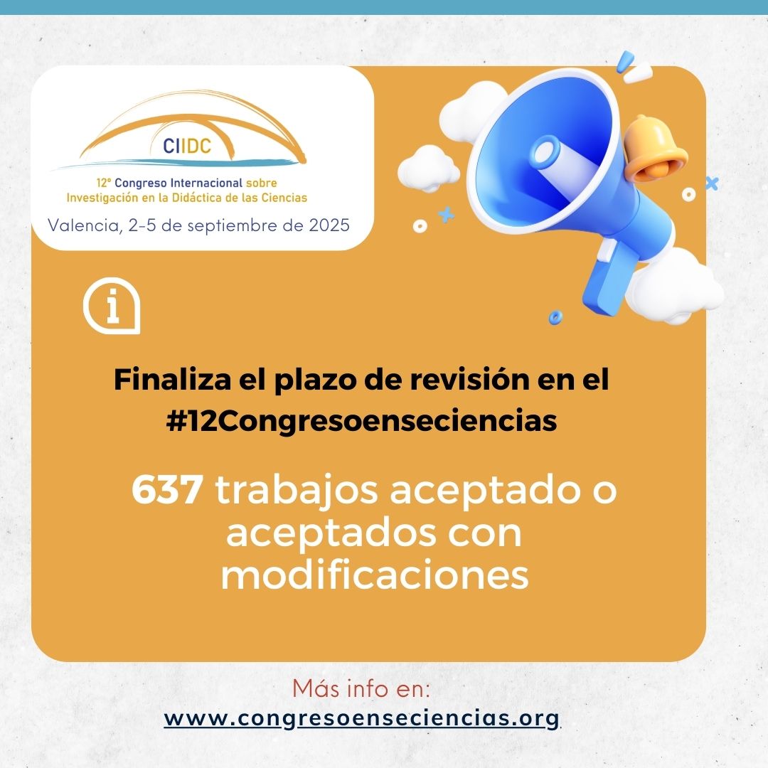 Finaliza el plazo de revisión de comunicaciones. Desde la organización del #12Congresoenseciencias queremos agradecer el trabajo de todos los coordinadores de líneas y revisores. ¡Muchas gracias! congresoenseciencias.org