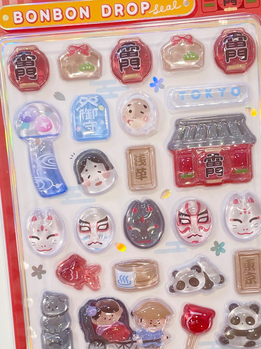 ボンボンドロップシール 和柄12枚セット 正規品 和柄 - クーリア