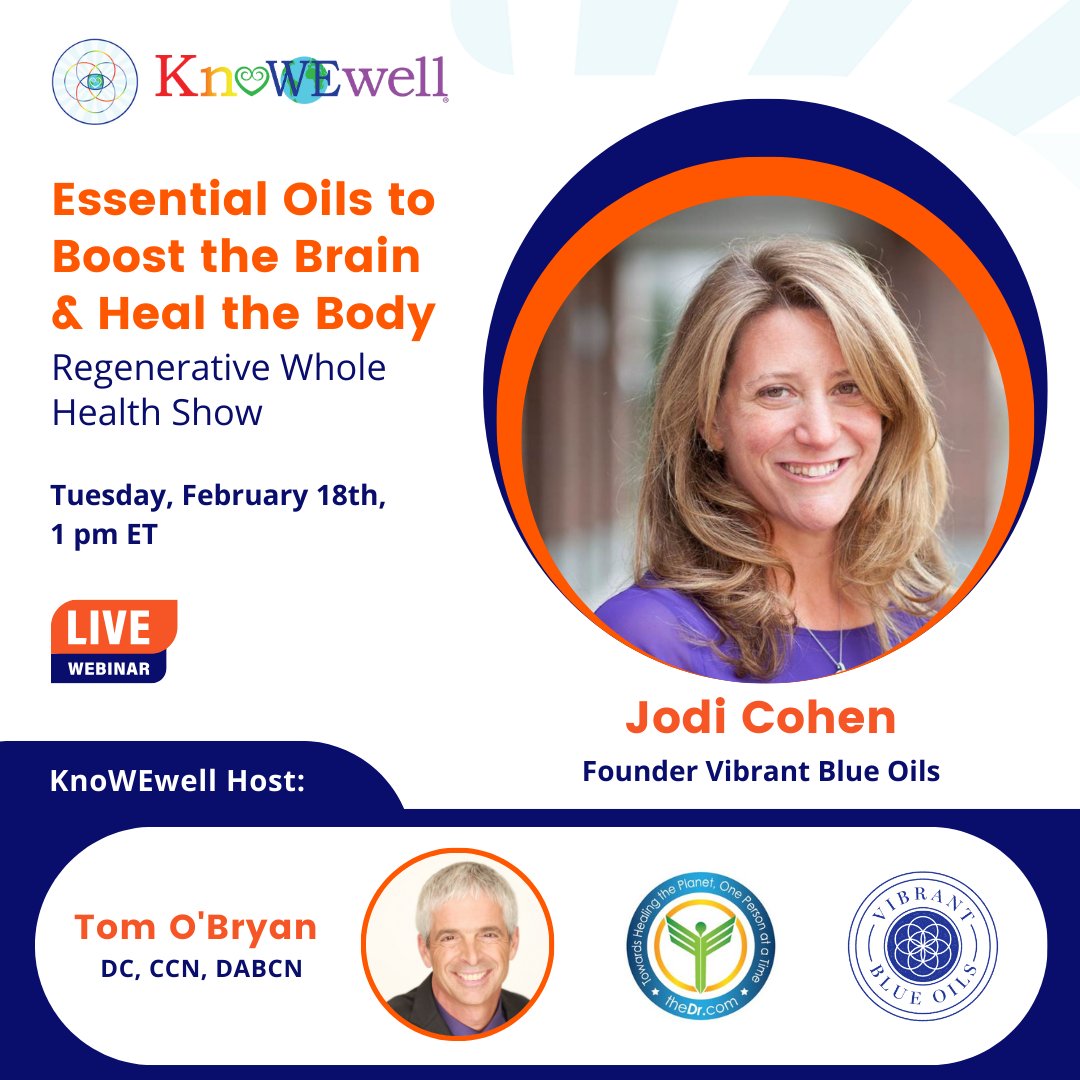 Essential Oils for Brain &amp; Body Health 

Discover natural solutions to reduce inflammation, boost immunity, and clear brain fog! Join Jodi Cohen, founder of Vibrant Blue Oils a FREE event!

Register now: zurl.co/tmfb1 

#EssentialOils #BrainHealth #HealingNaturally