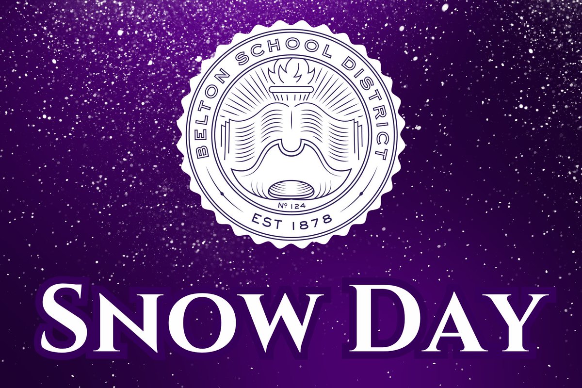 ❄️ Due to weather conditions, Belton School District #124 will have a snow day on Tuesday, February 18, 2025. School-age childcare and pre-school-age childcare for February 18 will be closed. #SafePirate