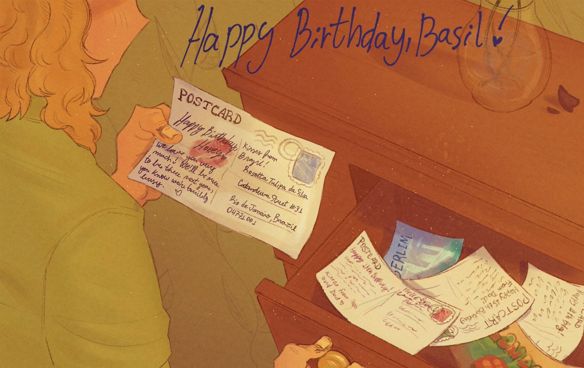 🌻💌Happy birthday, Basil!
"Well...at least they send me flower seeds, too..."
.
#HIKIau #OMORI #OMORIFANART #omoriau