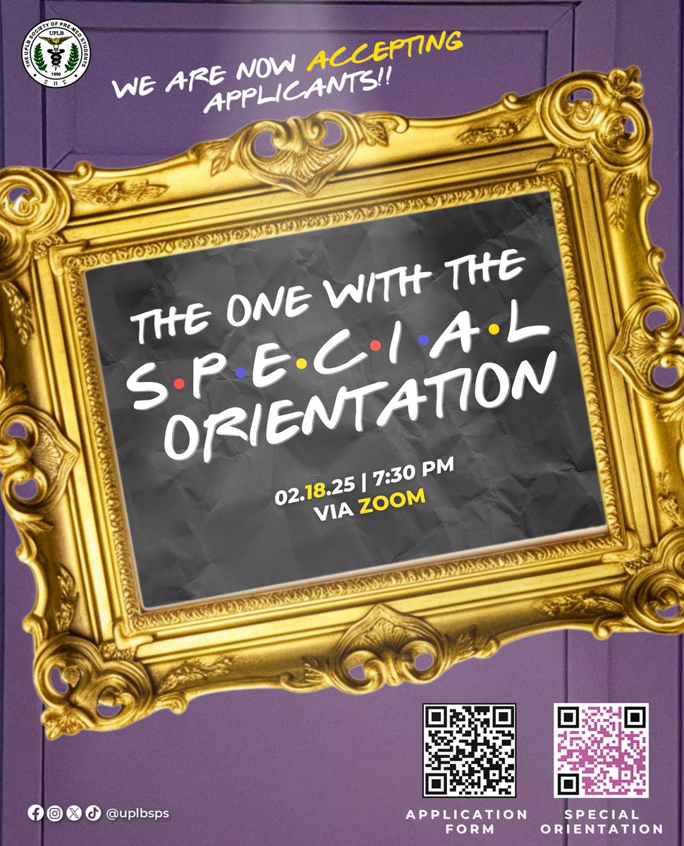 uplbsps's tweet photo. Missed orientation? No worries! 🫶🏻 The UPLB Society of Pre-Med Students is accepting applicants for a 𝐬𝐩𝐞𝐜𝐢𝐚𝐥 𝐨𝐫𝐢𝐞𝐧𝐭𝐚𝐭𝐢𝐨𝐧 𝐨𝐧 𝐅𝐞𝐛𝐫𝐮𝐚𝐫𝐲 𝟏𝟖, 𝟐𝟎𝟐𝟓, 𝐚𝐭 𝟕:𝟑𝟎 𝐏.𝐌. 𝐯𝐢𝐚 𝐙𝐨𝐨𝐦. 💻🩺

[1/4] https://t.co/u3CrwA1abE