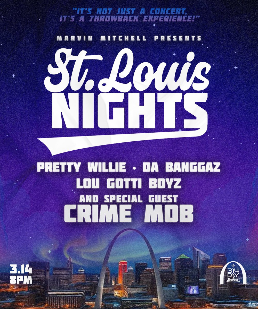 NOPussBoys_'s tweet photo. St. Louis Nights ⚜️
#314DAY 
🎟️ On Sale Now 
https://t.co/E6IOiCgXbs https://t.co/9a8pMagWja