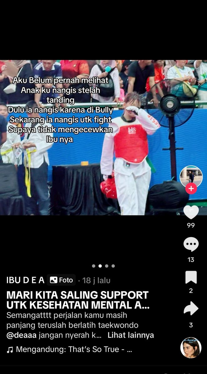 dedi_dhe's tweet photo. Pagi ini berkaca2 liat postingan dukungan emak-emak ke anaknya yg bertanding di KASAL Cup 2 Internasional Open Taekwondo Championship

*padahal matahari bandung pagi ini bersinar cerah... tp hati gw kok ujan rintik-rintik https://t.co/fltxLy5Rek