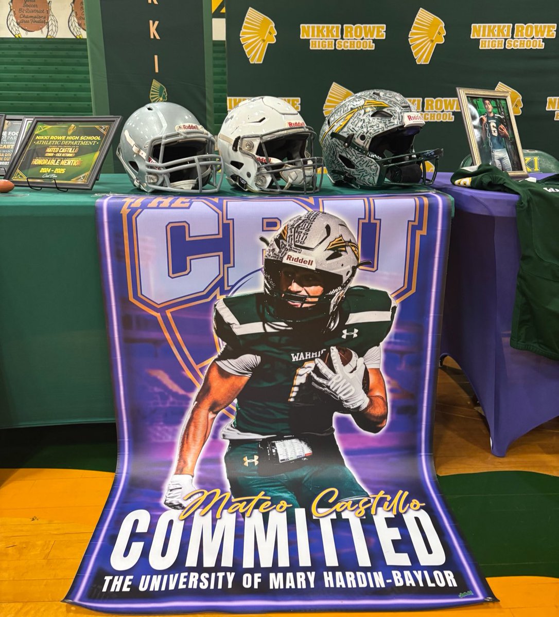 MateoCastillo06's tweet photo. Today I signed my letter of intent to The University of Mary Hardin-Baylor..Thank You Lord…  @UMHB @CruFootball @CruSports  Thank You Coach @KeithStiffle for making my dream come true… I will be ready!! 💪🏻🙏🏼 https://t.co/7E2d3T808S