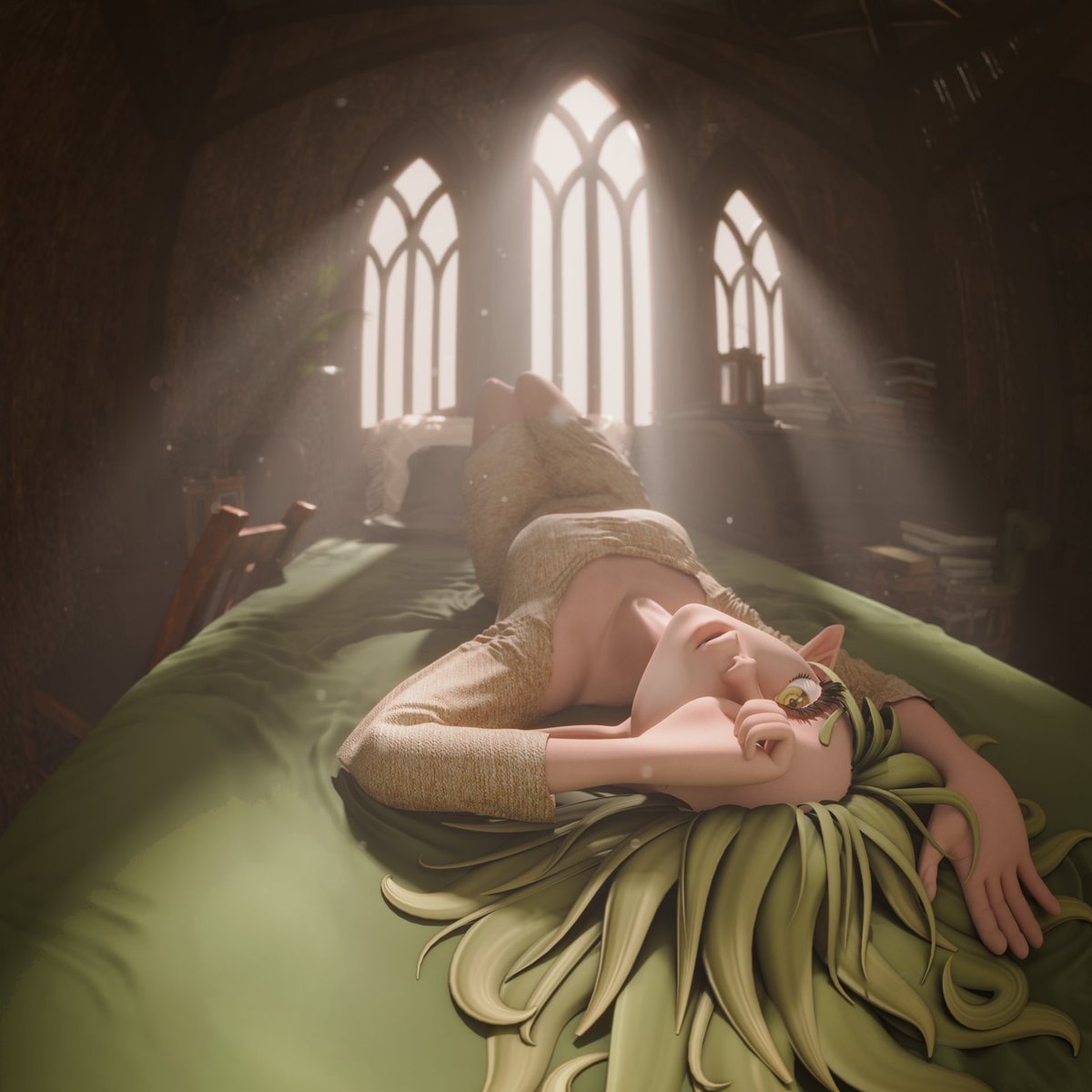 Zkrgns's tweet photo. Morning Bloom

Had a lot of fun with this! first time playing around with the fisheye lens in blender

#elf #elven #3d #3dart #3DArtist #blender3d https://t.co/PToeUoCrWP