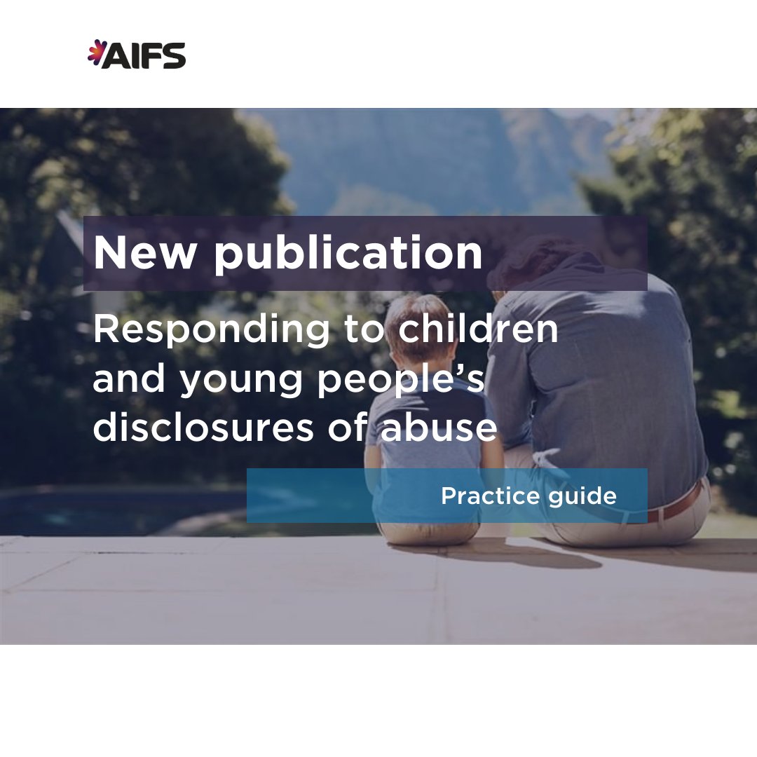 aifs_gov_au's tweet image. Our #practiceguide on responding to children and young people’s disclosures of abuse has been updated with the latest evidence to support #professionals working with children and young people: aifs.gov.au/responding-chi…

#ChildAbuseDisclosures