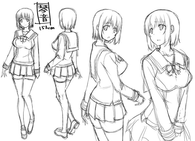 琴音さん制服ラフ〜🏫 