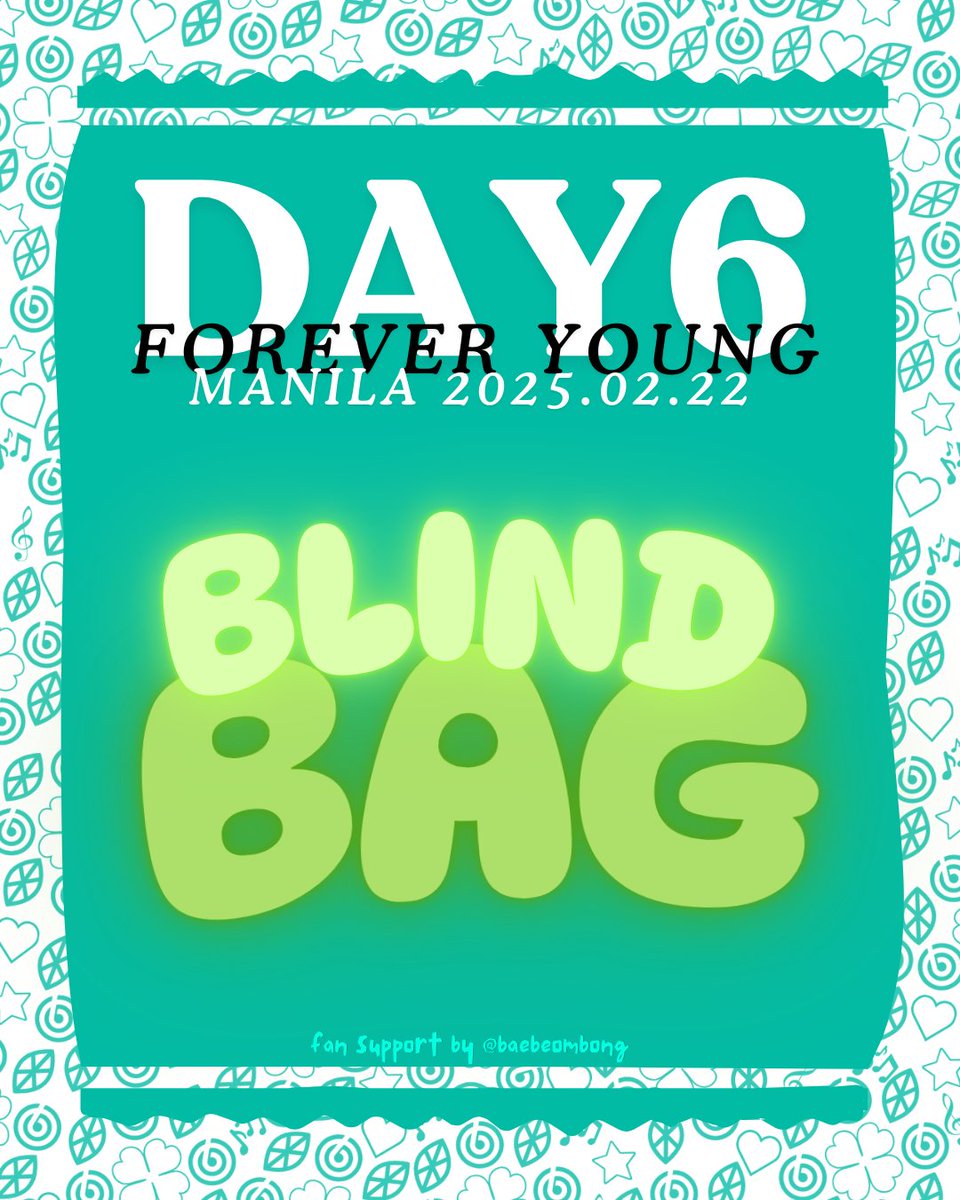 baebeombong's tweet photo. FREEBIES FOR #DAY6 FOREVER YOUNG IN MANILA

🍀 𝑫𝑰𝒀 ��𝑰𝑵𝑰 𝑩𝑳𝑰𝑵𝑫 𝑩𝑨𝑮 🍀
(see pic for inclusions) 

— very limited!
— with random contents
— strictly 1:1
— open for trades
— like/rt this post

#DAY6_3RD_WORLDTOUR_MANILA #DAY6_3RD_WORLDTOUR_MNL
#DAY6inMANILA https://t.co/VHfJU9kFnR