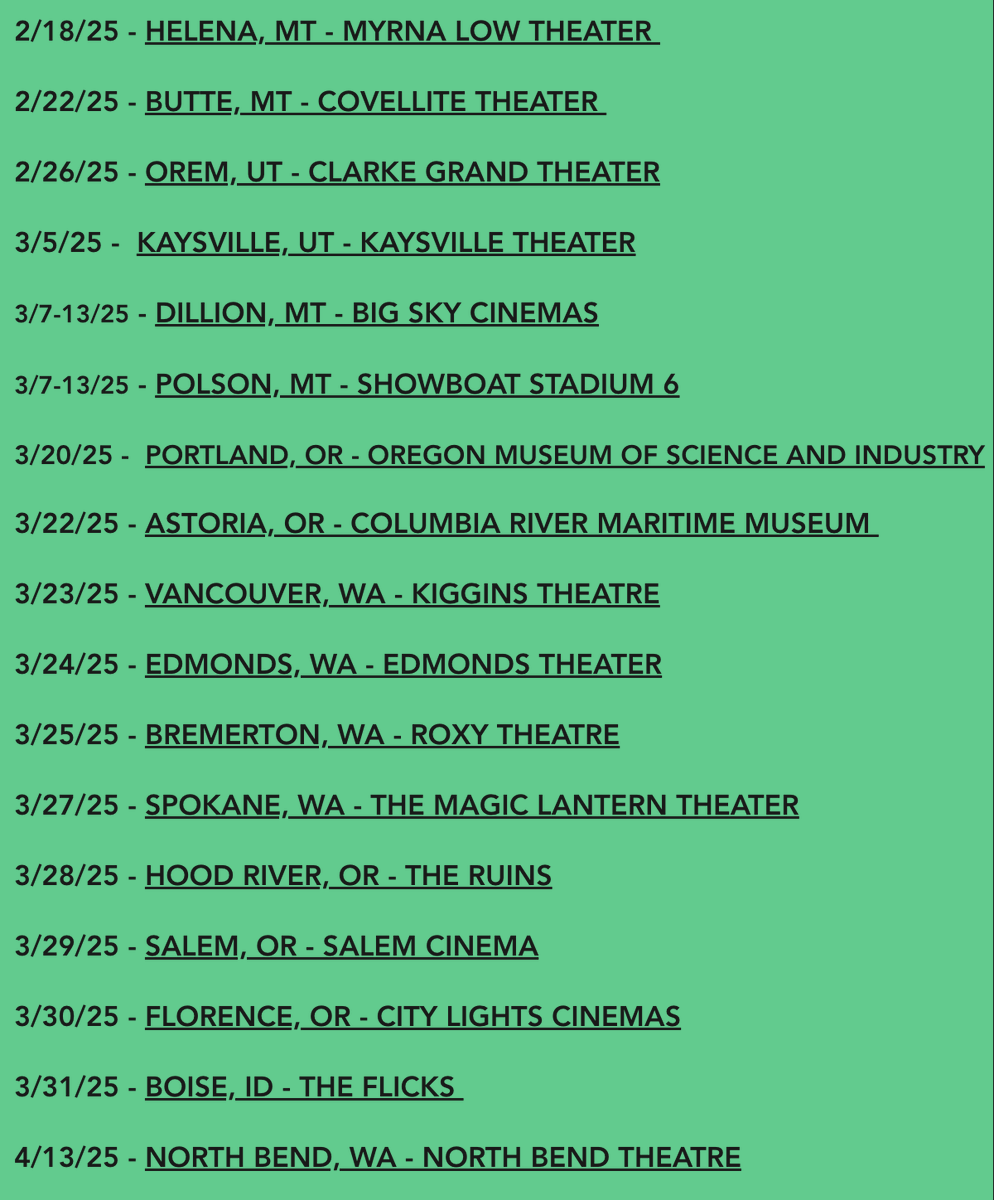 erichcannon's tweet image. We’ve added a bunch of new screenings in Montana, Utah, Oregon, Washington and Idaho!

Not in your state? Tag your favorite indie theater so they know we’ve been SELLING OUT every night. 😎