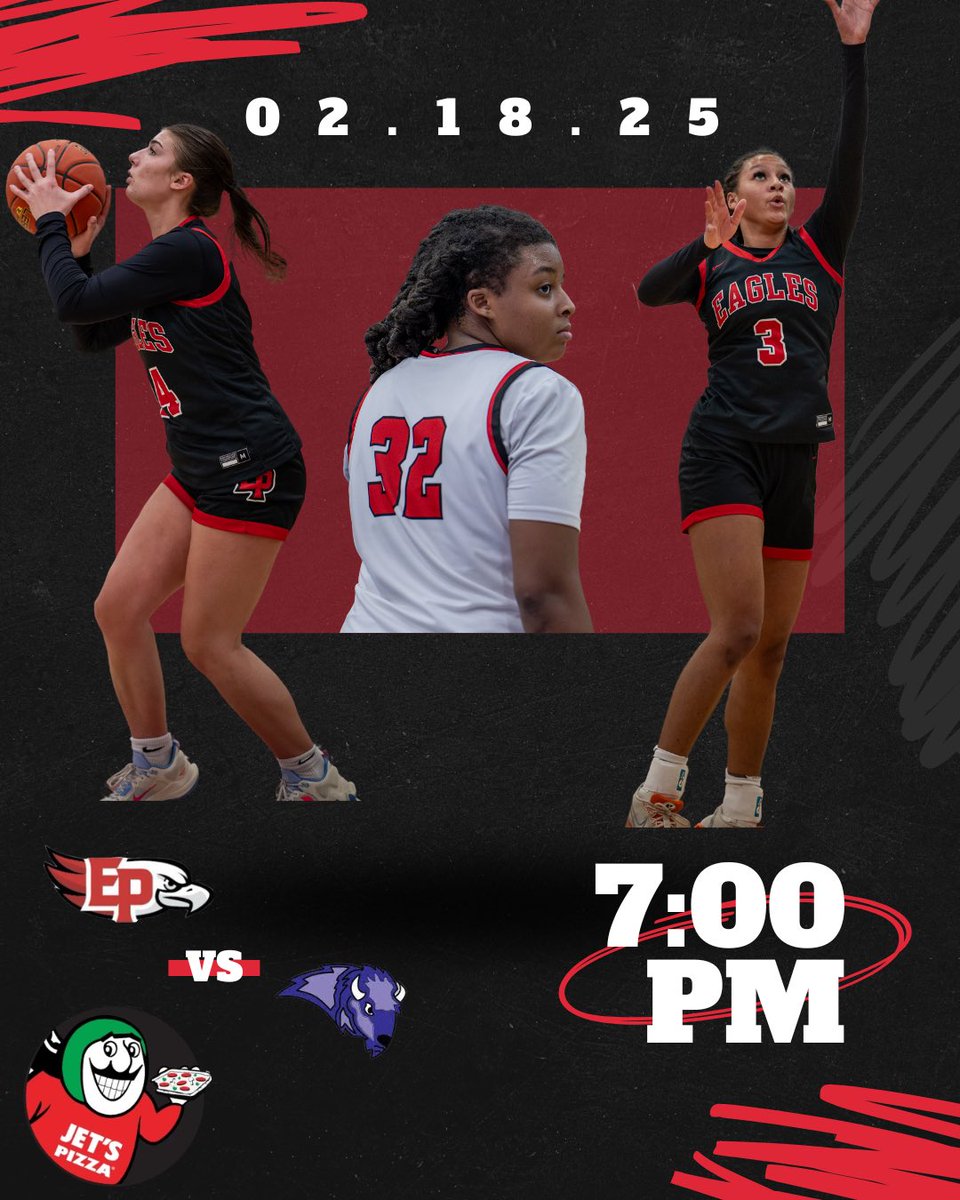 1 Day to Game Day! 
🆚 Buffalo 
🗓️ Tuesday, 02/18/2025
⏰ 7 PM Varsity, 5:30 PM JV
📍 EPHS Main Gym
🎟️ gofan.co/event/2923138 
📹 gametimemn.com/ep-eagles-live/ 
EPGBA girls wear your jersey’s and get in free for home games