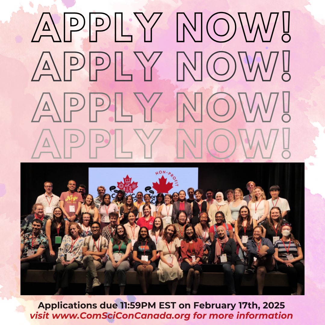 🚨 Applications close TONIGHT at 11:59 PM EST for #ComSciConCAN2025! 🚨

Join us June 27-29, 2025 at McMaster University for this amazing chance to strengthen your #Scicomm skills. Don’t miss this opportunity! 

Apply now: bit.ly/ComSciConApp20…

#CSCC2025 #GradLife #STEMCanada