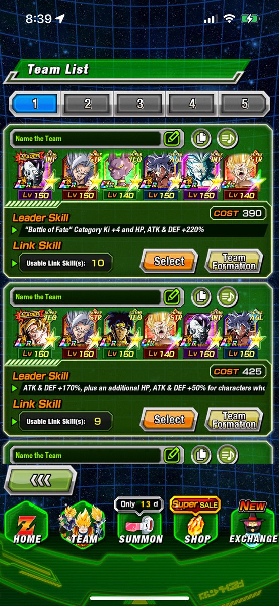 Marrify's tweet photo. @DaTruthDT I just wanna put some much needed respect on this frieze Goku. Team 1 is practically auto vegito on turn 5 except on 1 specific rotation. Team 2 will shock you with how fast it runs content. https://t.co/26yAwC6o9P
