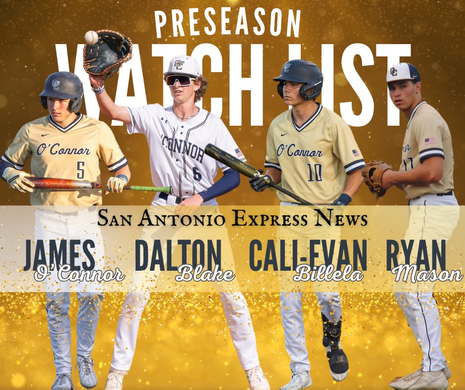O’Connor HS Athletics (@ocathletics1819) on Twitter photo Eyes on our guys 👀
<a href="/James_OC16/">James O’Connor</a>, <a href="/Daltonblake240/">Dalton Blake</a>, <a href="/CaliEvan_10/">CaliEvan Billela</a>, and
<a href="/Ryan_mason2025/">Ryan Mason</a> have been named to the SA <a href="/ExpressNews/">San Antonio Express-News</a> Preseason Watch List.
#GoPanthers ⚾️ expressnews.com/sports/high-sc… Eyes on our guys 👀
<a href="/James_OC16/">James O’Connor</a>, <a href="/Daltonblake240/">Dalton Blake</a>, <a href="/CaliEvan_10/">CaliEvan Billela</a>, and
<a href="/Ryan_mason2025/">Ryan Mason</a> have been named to the SA <a href="/ExpressNews/">San Antonio Express-News</a> Preseason Watch List.
#GoPanthers ⚾️ expressnews.com/sports/high-sc…