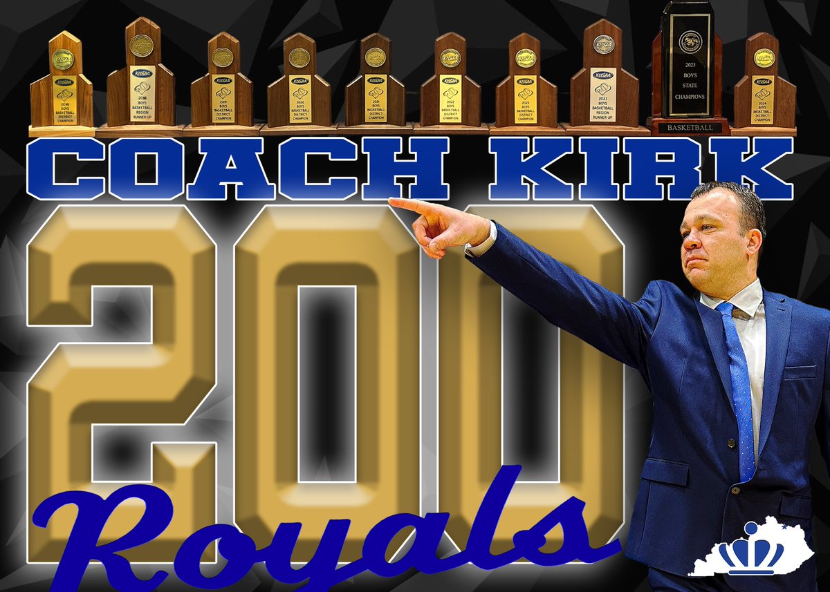 With tonight’s win over Bishop Brossart, <a href="/BrianKirk33/">Brian Kirk</a> notches his 200th career win as a head coach! 138 wins since coming to Mason County in 2019. 

Congrats Coach Kirk!!!

#TogetherWeWin #BAM #RoyalNation