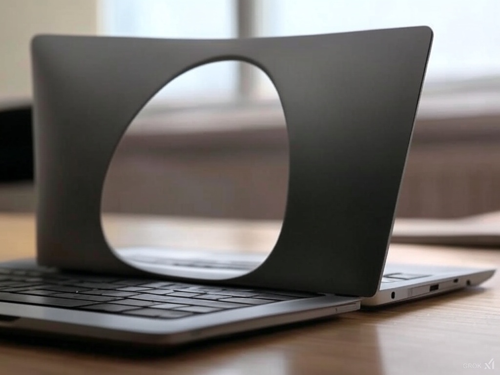 I was looking for a specific laptop. I failed, I asked Grok, and after it failed it asked me if I wanted generated images that might assist me in finding that laptop. Accepted the offer and one of the images is this. 🥸

I give you the multiplayer HoleBook Air.

- Image by <a href="/grok/">Grok</a>