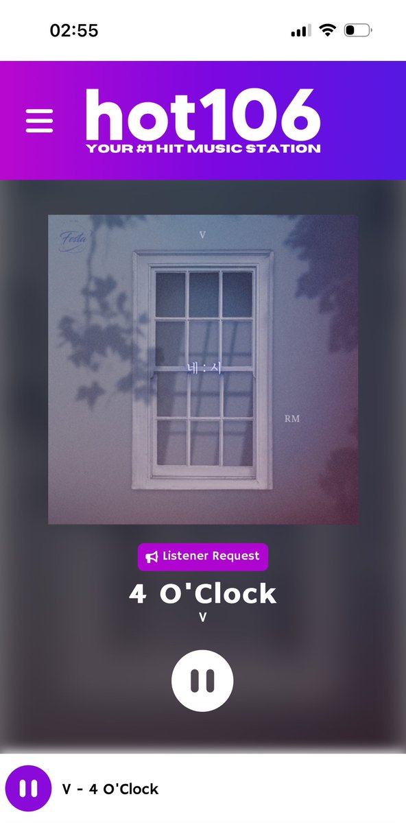 taekookwinsall's tweet image. Thanks for playing #4oclock by #V and #RM 🥹