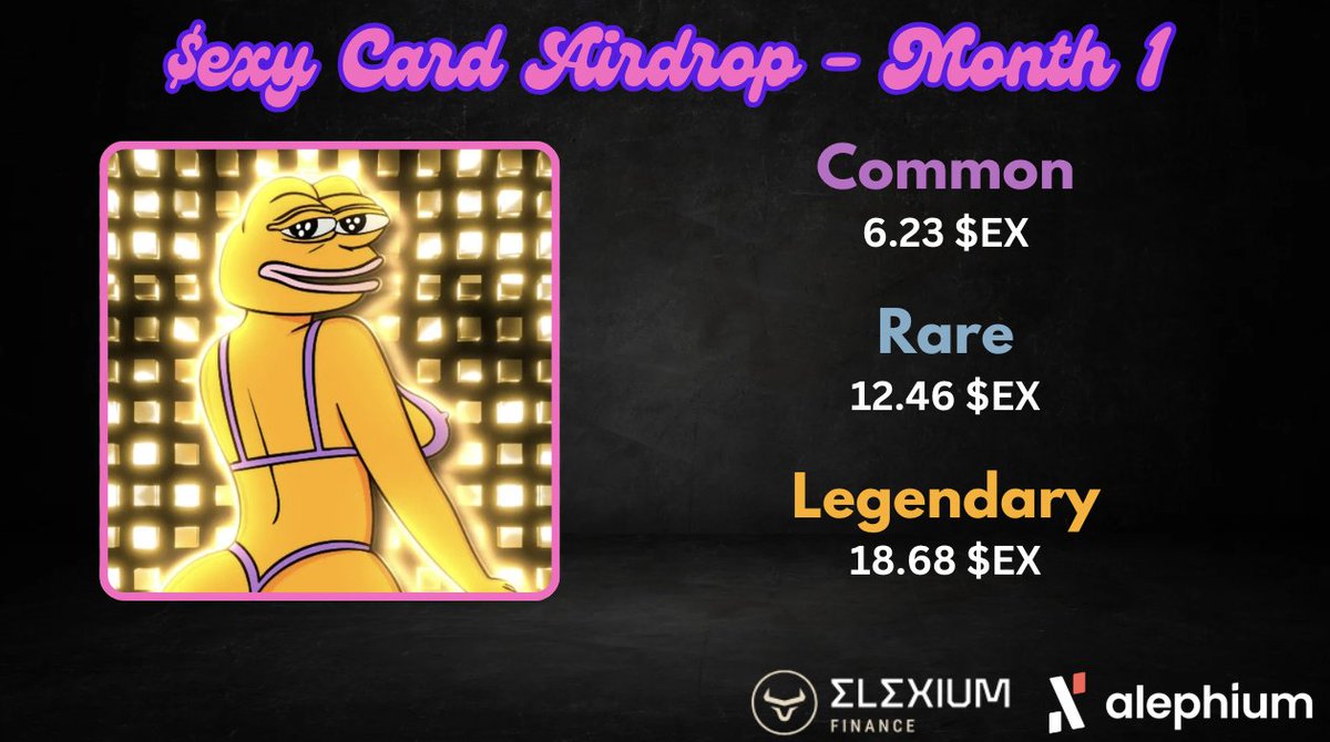 ron ℵ (@ron_alph) on Twitter photo First $exy Card Airdrop Sent!
Check your wallets, your $EX should be there with the amounts seen in the picture.
Thanks to <a href="/InvestingCyborg/">Hop א</a>, <a href="/AlephiumForge/">Digital Asset Forge</a> and <a href="/ElexiumFinance/">ElexiumFinance</a> for making this possible!
Adding it to the dashboard soon
sexy-pepe.xyz/nft-dashboard/
$ALPH First $exy Card Airdrop Sent!
Check your wallets, your $EX should be there with the amounts seen in the picture.
Thanks to <a href="/InvestingCyborg/">Hop א</a>, <a href="/AlephiumForge/">Digital Asset Forge</a> and <a href="/ElexiumFinance/">ElexiumFinance</a> for making this possible!
Adding it to the dashboard soon
sexy-pepe.xyz/nft-dashboard/
$ALPH