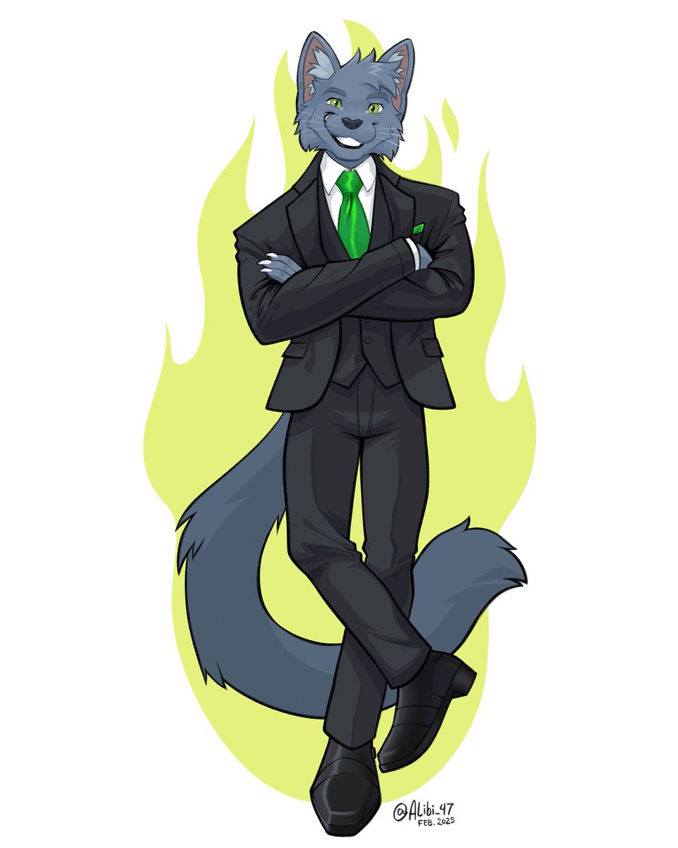 What a fancy lad! Commission for <a href="/cuppy_cat/">Cuppy 😺</a>, thank you!