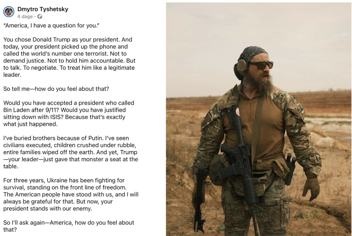 Wow. This post from a Ukrainian soldier says it all.
