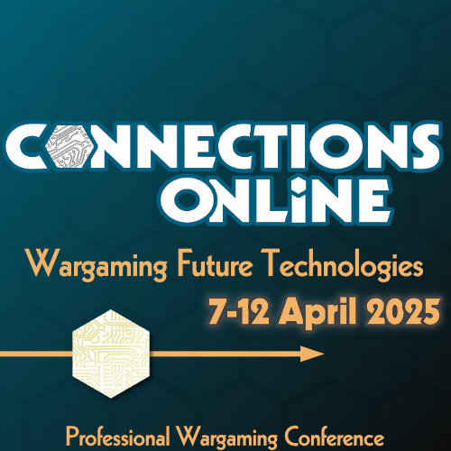 Official announcement

Connections Online 2025, Coming 7-12 April

Quote: 
Connections Online, the professional wargaming conference, co-sponsored by The Armchair Dragoons, will be held from 7-12 April 2025.  Core events will be held 8-10 April.

wp.me/pae4WL-b1v