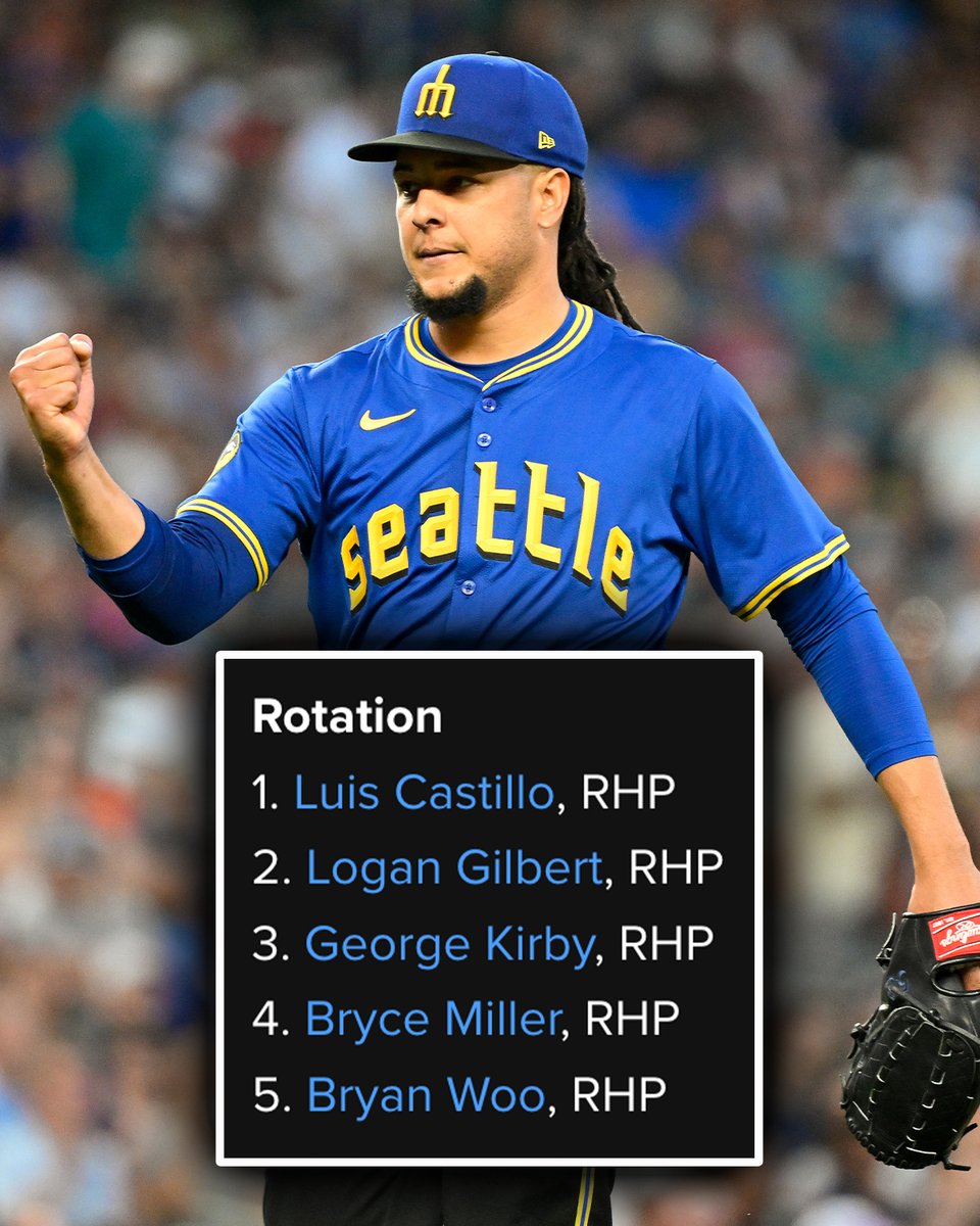MLB's tweet photo. The @Mariners lineup and rotation may look like this on #OpeningDay.

Can they return to the Postseason in 2025? 🔱 https://t.co/kKWXH8tbFi