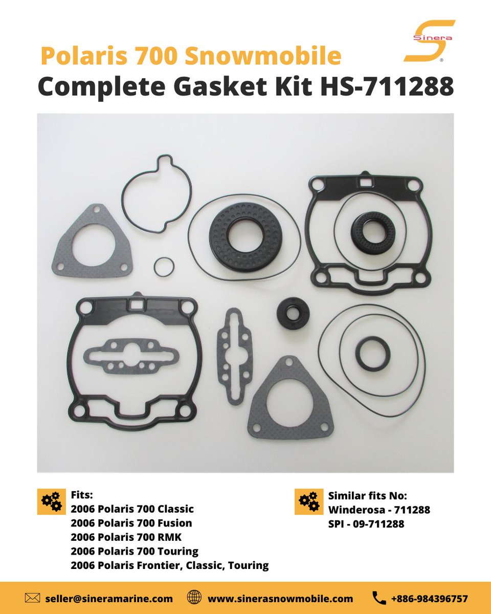 sineramarine's tweet image. Complete Gasket Kit HS-711288
Fits:
2006 Polaris 700 Classic
2006 Polaris 700 Fusion
2006 Polaris 700 RMK
2006 Polaris 700 Touring
2006 Polaris Frontier, Classic, Touring

🔗 See more information here: sinerasnowmobile.com/buy/main_produ…

#polaris700 #polaris700classic #snowmobilegasket