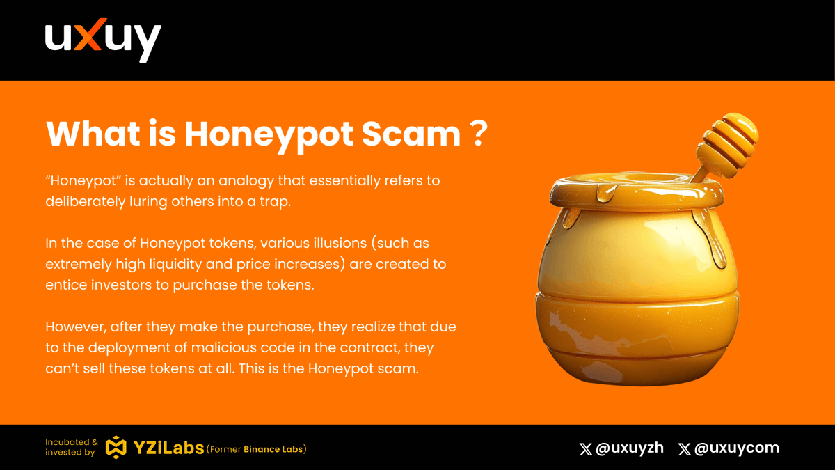 🚨 Heard of the Honeypot Scam? Stay alert before trading! Tips: ✓ Research  tokens and avoid promises of too-good-to-be-true returns. ✓ Use MistTrack  or GoPlus for risk checks. ✓ Search by contract
