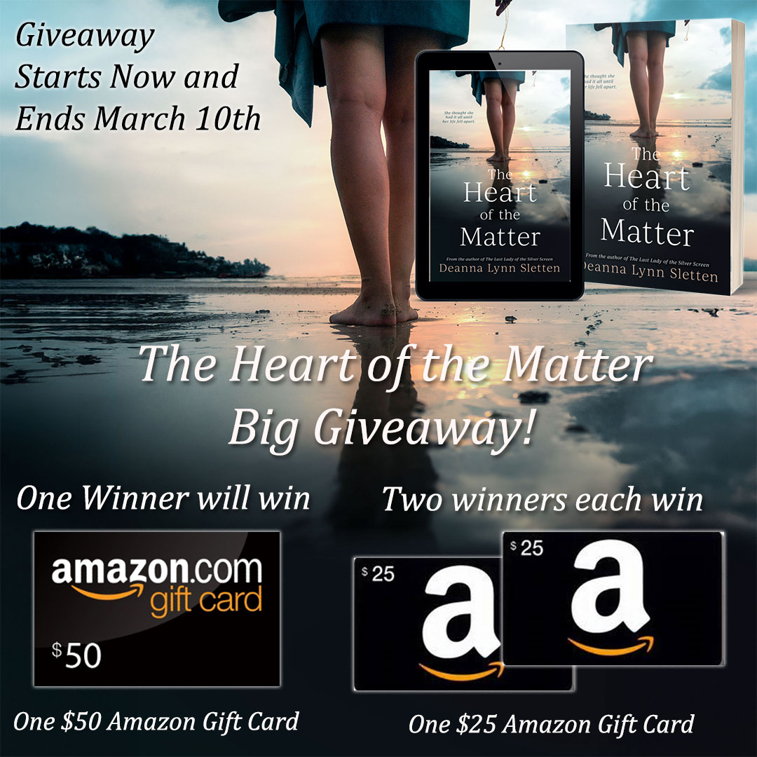 Hello all – In anticipation of the release of my new novel – THE HEART OF THE MATTER – I’m having a #giveaway! Run on over to my FB group, Deanna’s Riverside Retreat, and leave a comment on the Giveaway post to enter!
Deanna’s Riverside Retreat Link: facebook.com/groups/deannas…