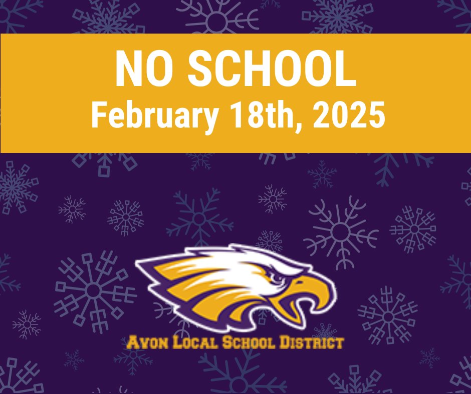 Avon Local Schools (@avonlocalsch) on Twitter photo Due to the extreme cold temperatures Avon Local Schools will be closed Tuesday, February 18th, 2025. <a href="/ben_hodge/">Ben Hodge</a> <a href="/kd_buller/">KDBuller</a> <a href="/AMSEagle/">Avon Middle School</a> <a href="/HeritageElemen2/">Avon Heritage Elementary</a> <a href="/Avon_East/">Avon East Elementary School</a> <a href="/AVONELC/">Avon Early Learning Center</a> Due to the extreme cold temperatures Avon Local Schools will be closed Tuesday, February 18th, 2025. <a href="/ben_hodge/">Ben Hodge</a> <a href="/kd_buller/">KDBuller</a> <a href="/AMSEagle/">Avon Middle School</a> <a href="/HeritageElemen2/">Avon Heritage Elementary</a> <a href="/Avon_East/">Avon East Elementary School</a> <a href="/AVONELC/">Avon Early Learning Center</a>