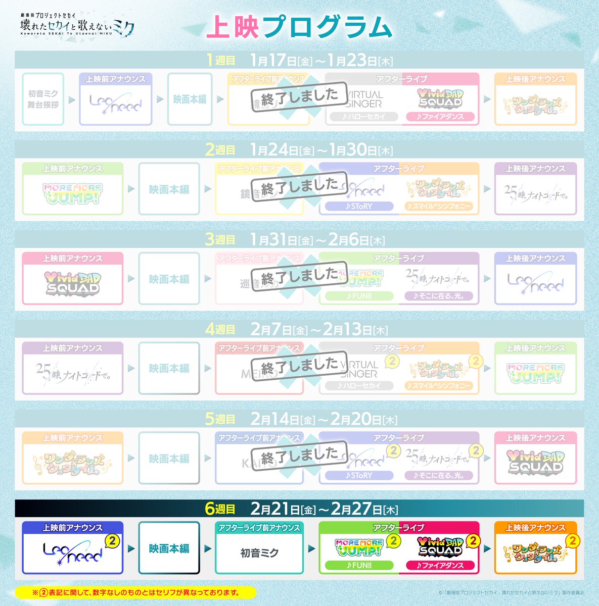 ✖━━━━━━━━━━━━━━✖ 上映6週目（2/21～） 入場者特典