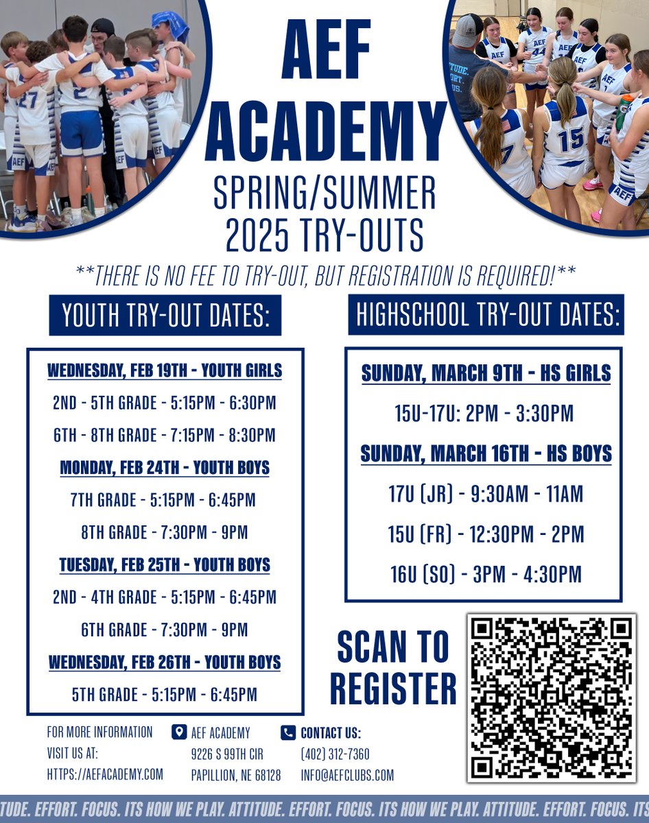 AEF_Academy's tweet image. Looking for somewhere to play and develop this spring/summer season?

Come try out AEF Academy! We would love to see you there! Make sure to sign up with the QR Code or LINK IN BIO!

#AttitudeEffortFocus
#DevelopmentDriven