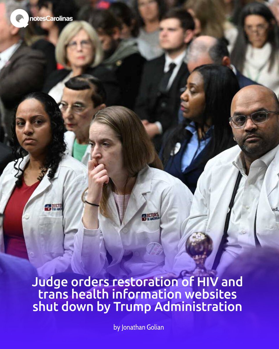 qnotescarolinas's tweet photo. The request was brought to court by non-profit Doctors For America.
👉Read full story: https://t.co/0d7lz3NRDb
#news #lgbtq #DHHS #CDC #FDA #doctorsforamerica https://t.co/8lbOiOTXxR