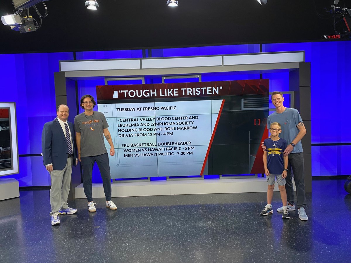Scott Bemis (@sbemisonline) on Twitter photo Fresno Pacific men's basketball and 9-year-old cancer survivor Tristen Graham have a special relationship.
Learn more about his story and how you can help Tuesday at FPU in our 7pm newscast on <a href="/CBS47/">CBS47 News</a> <a href="/FPU_MBB/">FPU Men's Basketball</a> <a href="/fpusunbirds/">FPU Sunbirds</a> Fresno Pacific men's basketball and 9-year-old cancer survivor Tristen Graham have a special relationship.
Learn more about his story and how you can help Tuesday at FPU in our 7pm newscast on <a href="/CBS47/">CBS47 News</a> <a href="/FPU_MBB/">FPU Men's Basketball</a> <a href="/fpusunbirds/">FPU Sunbirds</a>