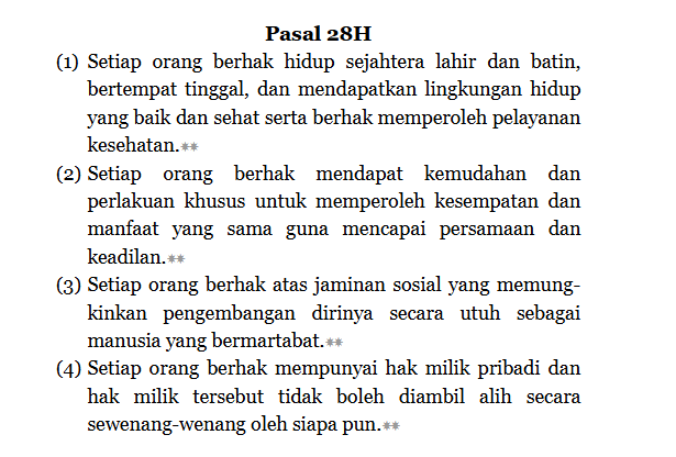 ardisatriawan's tweet photo. Pasal 28H UUD 1945. https://t.co/2obOkyOX6Y