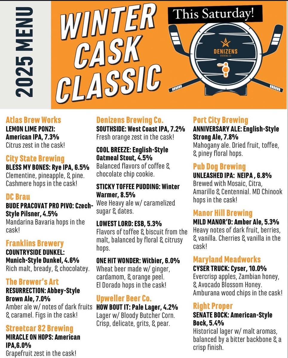 Steve Jones (@steveej65) on Twitter photo Wondering what to do on Saturday? Just so happens that the fine folk at <a href="/DenizensBrewing/">Denizens Brewing Co.</a> have put together an impressive line up of casks for their Winter Classic, a veritable smorgasbord of the region’s finest if you will! Tickets : giftrocker.com/secure/Order/?… Wondering what to do on Saturday? Just so happens that the fine folk at <a href="/DenizensBrewing/">Denizens Brewing Co.</a> have put together an impressive line up of casks for their Winter Classic, a veritable smorgasbord of the region’s finest if you will! Tickets : giftrocker.com/secure/Order/?…