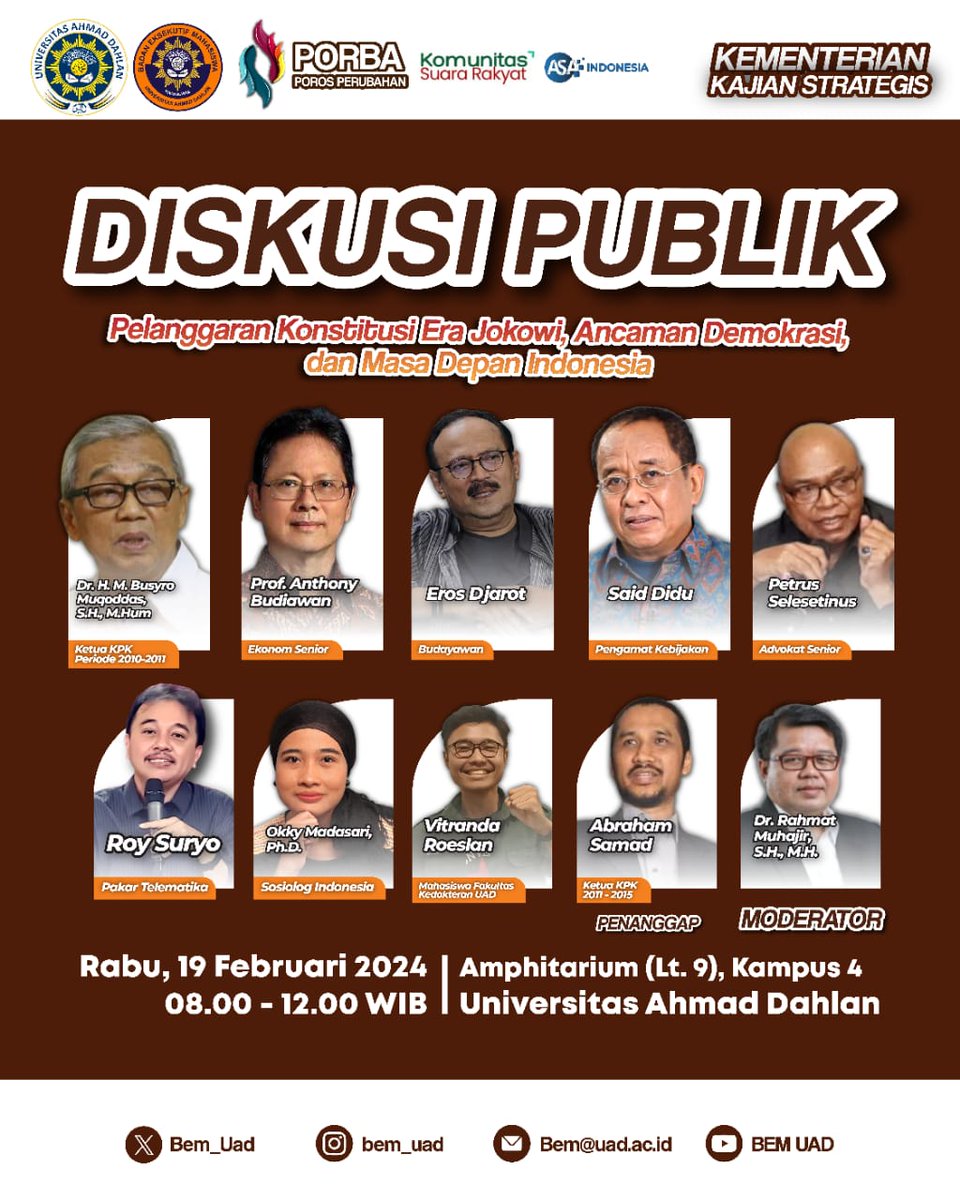 msaid_didu's tweet photo. Hari ini bahas nasib Indonesia dari Solo.
Insya Allah besok dari Jogya.
#IndonesiaGelap https://t.co/Y6SpiMT5Zl