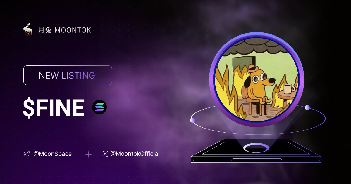 MoontokListing's tweet photo. ⚡ 月兔雷霆 - Moontok Xpress

FINE ( $FINE )
https://t.co/2vU0GOHndt

6KxBGkBLFzJScaCja4nTXj22ov4ZsqQm5uxaXhDKpump

LIQ: $23,048 | MC: $45,161

#altcoin #memecoins @Fineonsol_ @moontokofficial https://t.co/J19thyBKl4