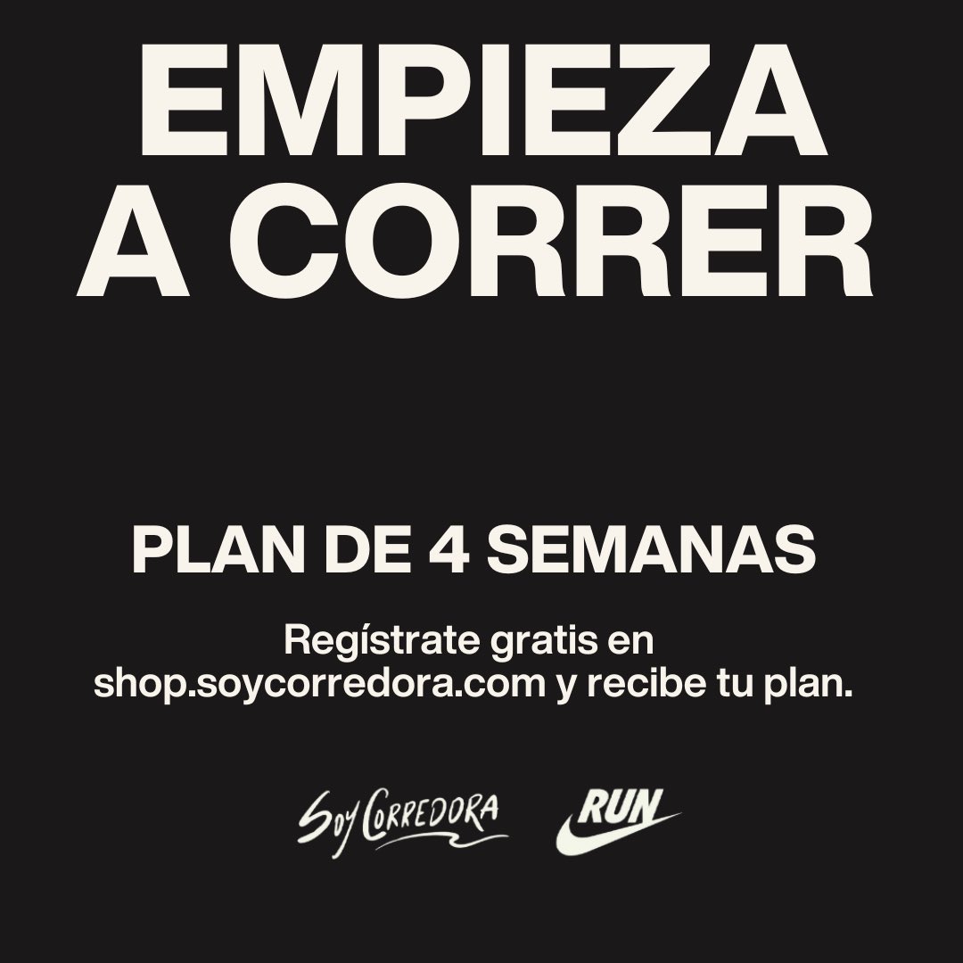 ¡Tu plan de 4 semanas para empezar a correr! Es gratis. Descárgalo aquí acortar.link/voawm0 #soycorredora