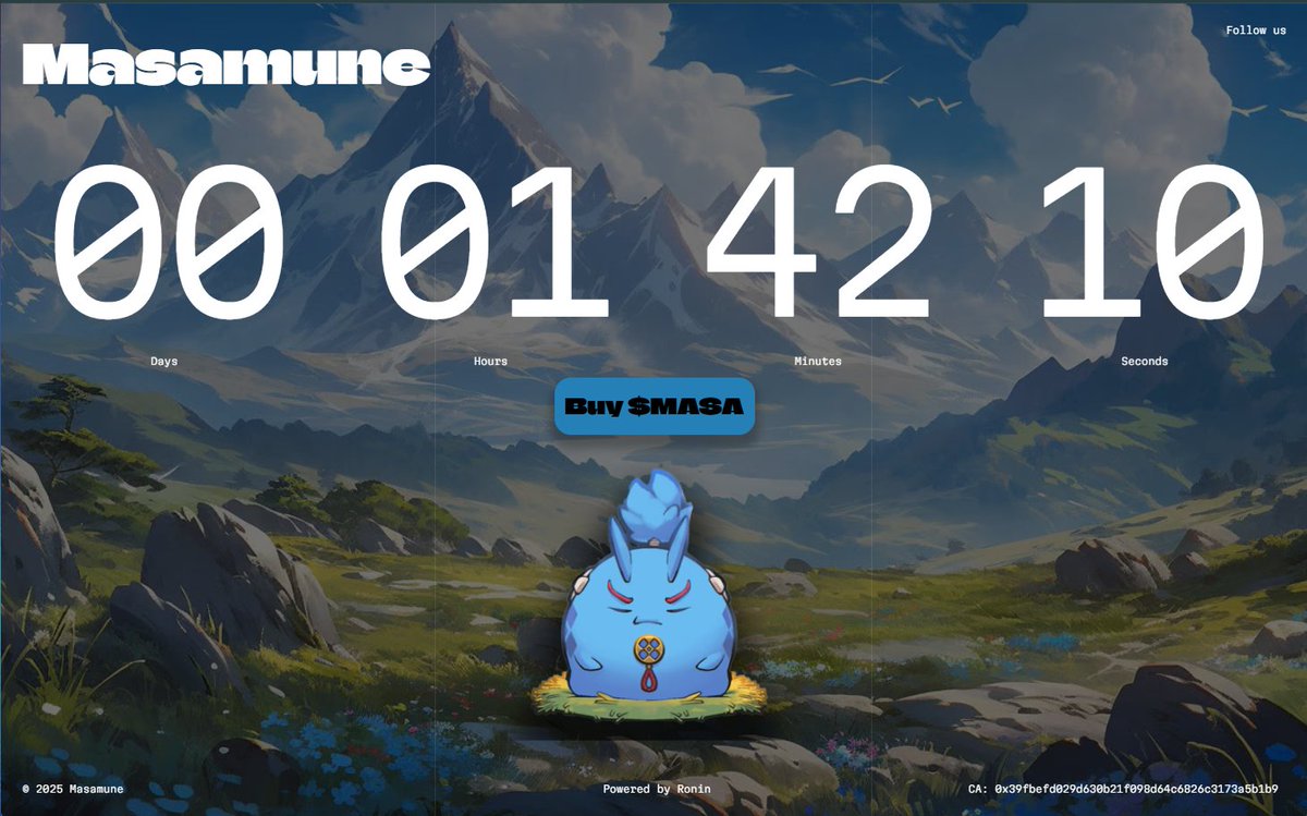 kncrypto96's tweet photo. LFG @masamune_CTO $MASA HIT CAP 1M$ SOON
Waiting for lastest news at 5am UTC today πππ
#MASA #RoninCall @RoninCall84 https://t.co/USpieKUV9O