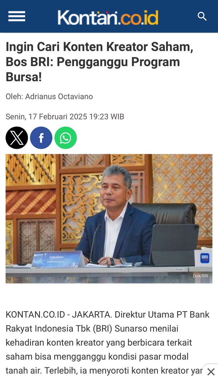 Bos $BBRI lagi mencari penebar fear di saham BBRI

Ayo ngaku

Kali mau dikasih 100 lot saham BBRI 😂

Source: amp.kontan.co.id/news/ingin-car…