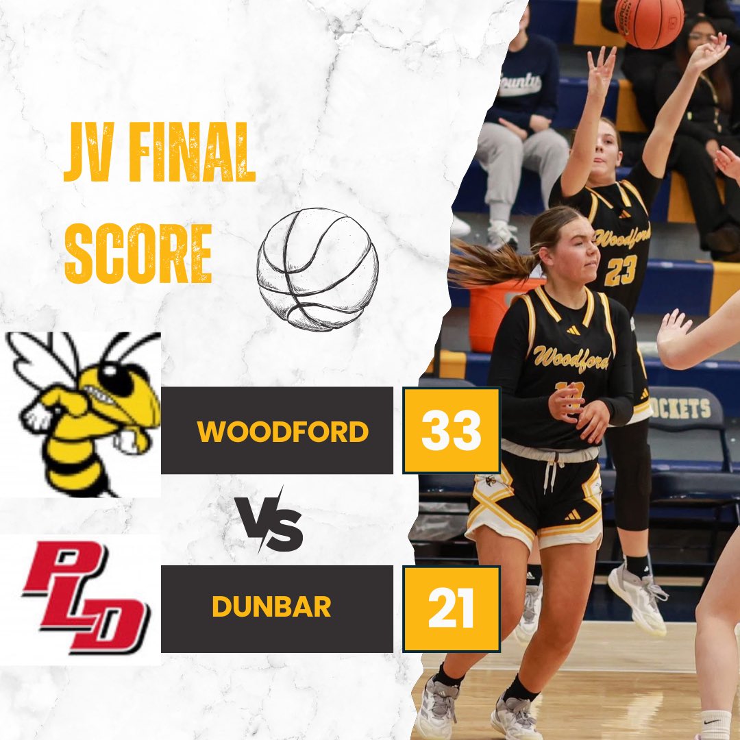 Varsity Final Score: 
Woodford 48
Dunbar 34

JV Final Score: 
Woodford 33
Dunbar 21

Congrats to Varsity and JV on their wins against Dunbar. #EarnedNotGiven 🖤💛🐝