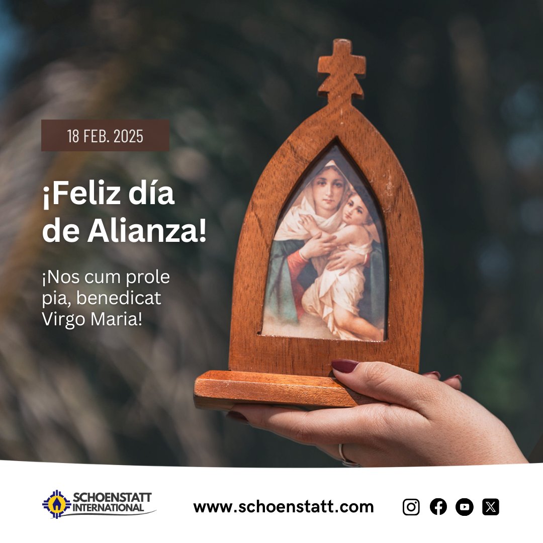 PT: Feliz Dia da Aliança!

DE: Frohen Bündnistag!

EN: Happy Covenant Day!

ES: ¡Feliz Día de Alianza de Amor!

FR: Joyeux Jour d'Alliance d'Amoure!

IT: Felice Giorno dell'Alleanza di Amore!

#Schoenstatt #catholic #catolico #maria #mary #jesus